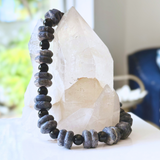 Blue Coral & Black Onyx Statement Necklace | Handcrafted Gemstone Necklace