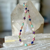 Colorful Barrel Mixed Gemstone Necklace