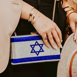 Israel Flag Rhinestone Clutch Purse