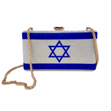 Israel Flag Rhinestone Clutch Purse