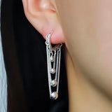 Silver Ball and Chain Earrings