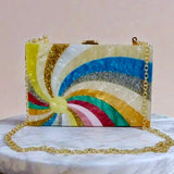 Vibrant Swirl Clutch Purse
