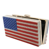 Bedazzled American Flag Clutch Purse