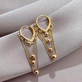 Gold Ball and Chain Earrings