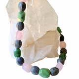 Preppy Natural Blue Coral and Quartz Necklace