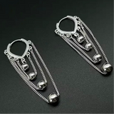 Silver Ball and Chain Earrings