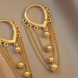 Gold Ball and Chain Earrings