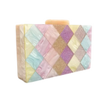 Pastel Checkered Clutch Purse
