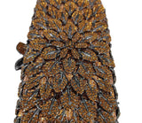 Amber Crystal Floral Statement Evening Clutch