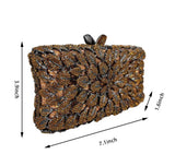 Amber Crystal Floral Statement Evening Clutch