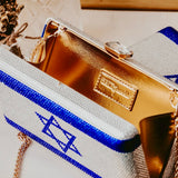 Israel Flag Rhinestone Clutch Purse