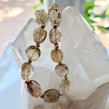 Chunky Smoky Quartz Nuggets with Gold Necklace