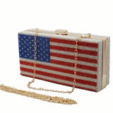 Bedazzled American Flag Clutch Purse