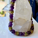 Vintage Amethyst, Citrine & Peridot Necklace | One-of-a-Kind Gemstone Statement Necklace