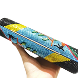 Blue Parrot Crystal Clutch Handbag