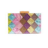 Pastel Checkered Clutch Purse