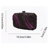 Feather Leather and Lace Rhinestone Clutch Purse
