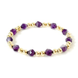 Amethyst Faceted/Gold Bracelet