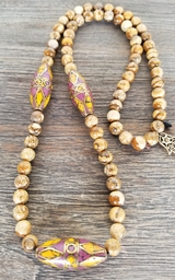 Jasper necklace with Nepalese accents beads