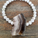 White Moonstone/Amethyst Stalactite