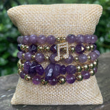 Amethyst Faceted/Gold Bracelet