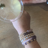 Amethyst Faceted/Gold Bracelet