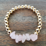 Rose Quartz Nuggets/Gold