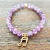 Lepidolite/Gold Music Note