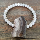 White Moonstone/Amethyst Stalactite