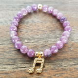 Lepidolite/Gold Music Note