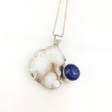Vintage 925 Lapis Lazuli and White Quartz