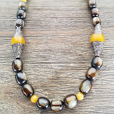 Yellow Amber/Horn Necklace