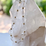 Chunky Clear Quartz Nuggets with Gold Necklace