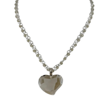 Smoky Heart Double Strand Necklace