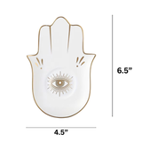 White Hamsa Trinket Dish