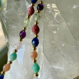 Colorful Barrel Mixed Gemstone Necklace