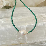 Malachite Pearl Necklace