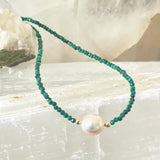 Malachite Pearl Necklace