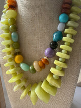 Green Opal Vintage Chunky Necklace