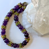 Vintage Amethyst, Citrine & Peridot Necklace | One-of-a-Kind Gemstone Statement Necklace