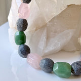 Preppy Natural Blue Coral and Quartz Necklace
