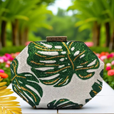 Green 🍃 Crystal Clutch Handbag