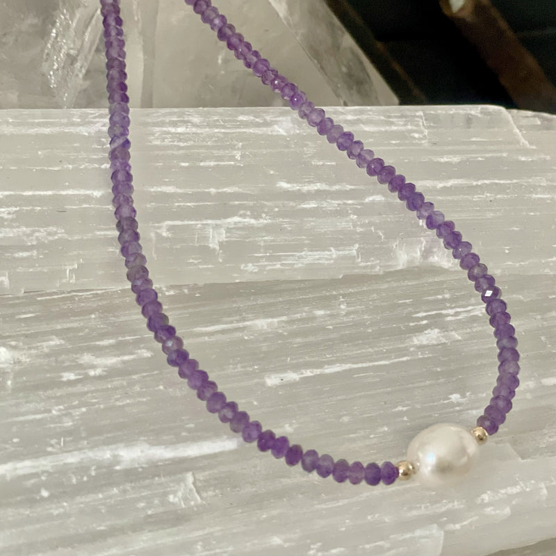 Amethyst Pearl Necklace