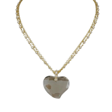 Smoky Heart Double Strand Necklace
