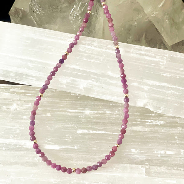Pale Pink Ruby Necklace