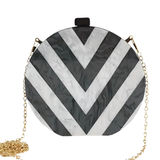 Black and White Chevron Handbag Clutch