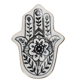 Small Black and White Hamsa Jewelry Dish