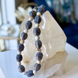 Blue Coral & Matte Montana Agate Necklace