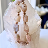 Cherry Blossom Agate Rose Gold Necklace