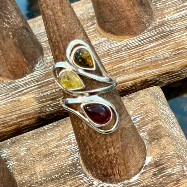 Sterling Amber ring